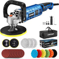 LDHTHOPI Buffer Polisher Kit for Car - 6/7 Inch Rotary 1600w Polisher Buffer Waxer,7 Variable Speed 1000-3500rpm,Detachable Handle Buffing Machine for Car, Boat Sanding, Polishing Waxing, Blue 3