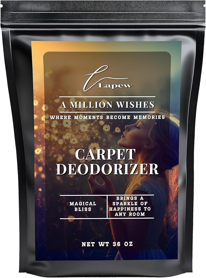 Lapew A Million Wishes Carpet Deodorizer Powder - Pet Safe Freshener for Vacuuming | Scented Odor Eliminator for Home | 36 oz
