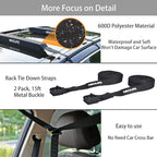 Soft Roof Rack Pads with Single Wrap-Rax Straps and Storage Bag, Universal Car Roof Rack for Surfboard, Kayak, SUP Paddleboard, Canoe, 28" (Pair)