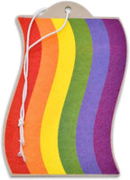 Rainbow Rides Pride Wavy Flag Automotive Air Fresheners for Vehicles | Coconut Scent (6-Pack) | Made in the USA