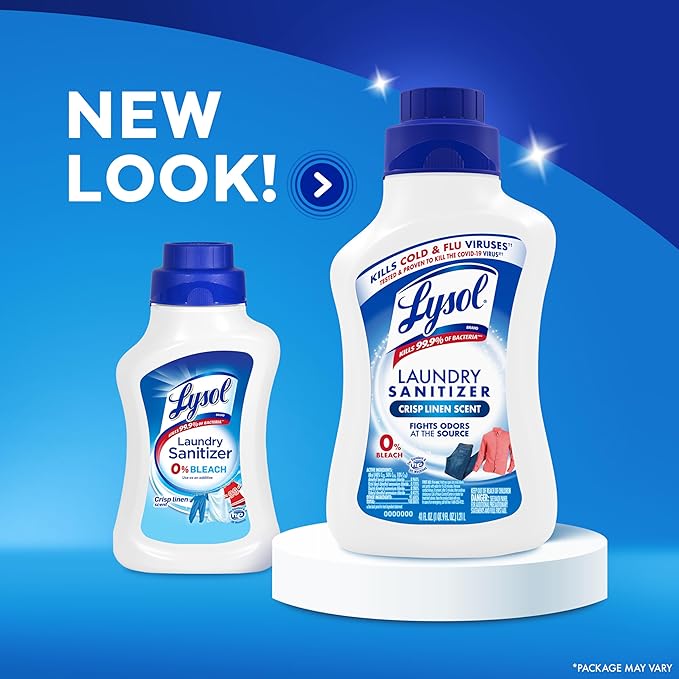 Lysol Disinfectant Laundry Sanitizer & Scent Booster, Laundry Detergent Additive, Color Safe Bleach Alternative, Laundry Odor Eliminator, Kills Bacteria & Viruses, Crisp Linen Scent, 41 Fl Oz Liquid
