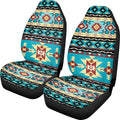 ELEQIN Car Seat Covers, Seat Cover Front Car Seat Cushion, Blue Aztec Geometric Front Auto Protector Universal Fit Most Cars, Automotive Interior Accessory