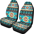 ELEQIN Car Seat Covers, Seat Cover Front Car Seat Cushion, Blue Aztec Geometric Front Auto Protector Universal Fit Most Cars, Automotive Interior Accessory