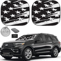 Autoamerics 2-Piece Windshield Sun Shade - B&W USA Flag Foldable Car Front Window Sunshade for Most Cars SUV Truck Heat Blocker Visor Protector Blocks Max UV Rays and Keeps Your Vehicle Cool - Medium