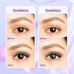 Lash Extension Kit DIY Lash Clusters Kit Eyelash Extensions Individual Lashes Extensions with (Bond,Seal,Tweezers,Remover,120Pcs,Goddess,8-16)