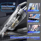 Handheld Vacuum Cordless, 16000PA Strong Suction Hand Held Car Vacuum Cleaner, Portable Hand Vacuum Rechargeable with Multi-Nozzles & LED Light for Home, Car, Office, Pets