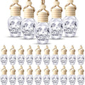 BBTO 50 Pcs Hanging Car Air Freshener Car Diffuser Bottles Empty Glass Perfume Bottle Freshener Diffuser Bottle Pendant for Essential Oil Fragrance Aromatherapy Bottle Ornament(Skull)