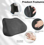 Lumbar Support Pillow for Car, Ergonomic Memory Foam Back Cushion for Driving, Seat Office Chair, Gaming Chair, Lower Back Support for Back Pain Relief, Black, 2 Pack