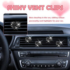 4PCS Heart-Shaped Car Vent Clips with Rhinestone,Bling Air Vent Clips Car Decorations,Premium Shiny Car Clips for Vents Accessories Interior (Black)