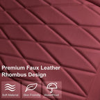 CAR PASS 2 Pack Leather Front Car Seat Covers, Bottom Seat Covers Full Wrapped with Storage Pocket, Anti-Slip Leather Seat Protectors,Waterproof Seat Cushion Pad Universal Fit Cars SUV Truck, Burgundy