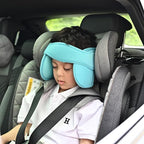 LETTON Adjustable Child Car Seat Head Support Band, Soft Kids Head Holder Head Strap, Safety Head & Neck Pillow Support - A Comfortable Sleep Solution, Lake Blue