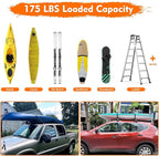 Soft Roof Rack Pads, Universal Car Rooftop Luggage Carrier Capacity Load 176lb, for Kayak, Surfboard, SUP, Canoe, with Tie Down Strap, PP Rope, Quick Loop Strap and Storage Bag