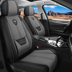 LINGVIDO Car Seat Covers Full Set (5 Seats) - Premium Perforated Nappa Leather, Waterproof Shield, Omni-Adapt Fit SUVs Sedans, Ultimate Family & Pet Protection