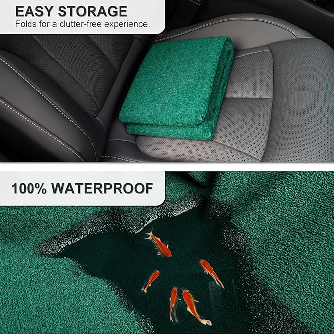 Waterproof Sweating Car Seat Cover for Post Gym Workout, Running, Swimming, Beach and Hiking, Universal Fit Non-Slip Bucket Seat Protector for Cars SUV Trucks, Machine Washable (Green)