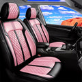 Fit CX-5 Car Seat Covers for Select Mazda CX5 2013-2024 2025 2026 - Premium Full Coverage Leather, Airbag Compatible, Waterproof & All Weather Seat Protector, Full Set, Black+Pink