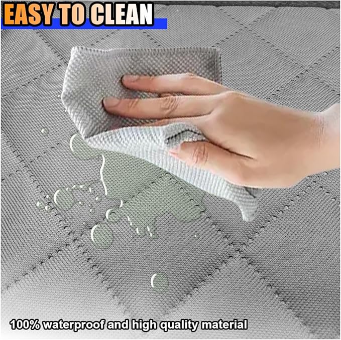 Dog Car Front Seat Cover with Side Flaps, Waterproof & Scratch Proof Car Seat Protector for Dog, Nonslip Pet Car Seat Pad with Safety Belt, Fit for Most Cars SUVs Trucks Jeeps (Grey)