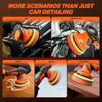Saker Cordless Buffer Polisher, 6 Inch Fast Charging Portable Car Polishing Kit with 2PCS 12V 2000mAh Batteries, Polisher for Car Detailing Polishing Waxing (Orange, Buffer Polisher+2 Batteries+1 Bag)
