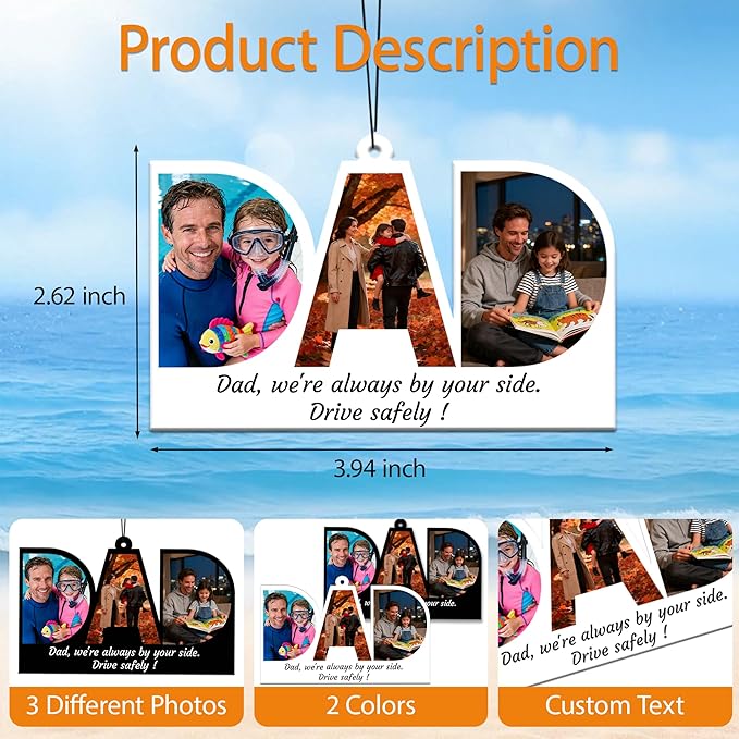 5-500pcs Custom Air Fresheners with Picture, Double Sided Car Air Freshener with 20 Scents, Personalized Gifts for Valentine's Day Birthday Anniversary (DAD)