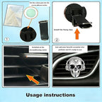 Gothic Skull Car Air Freshener Vent Clips with 2 Pads, Halloween Scented Car Accessories for Men Women, Automotive Interior Decor and Cool Car Fresheners for Men， Spooky Gift Idea-A8