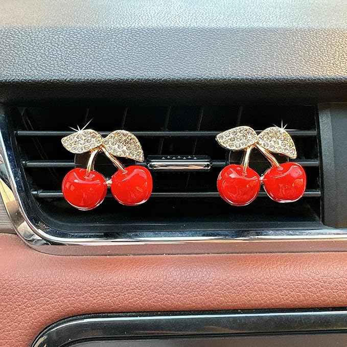 4pcs Cute Turtle Car Air Vent Diffuser – Clip-On Fragrance Air Freshener for Cars with Replaceable Refills, Adorable Animal Car Vent Clip for SUV & Truck (Red Cherry, Ocean)