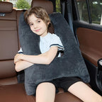 Car Pillow for Kids Travel Pillow with Adjustable Strap,Children Neck Pillow for Car Headrest to Support Head and Body Road Trip Essentials (Grey)