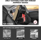 5 in 1 Car Center Console Cover, Armrest Pad with 2 Storage Pockets, Cup Holder, Tissue Box Slot, Phone Holder, Universal Car Interior Organizer (Beige)
