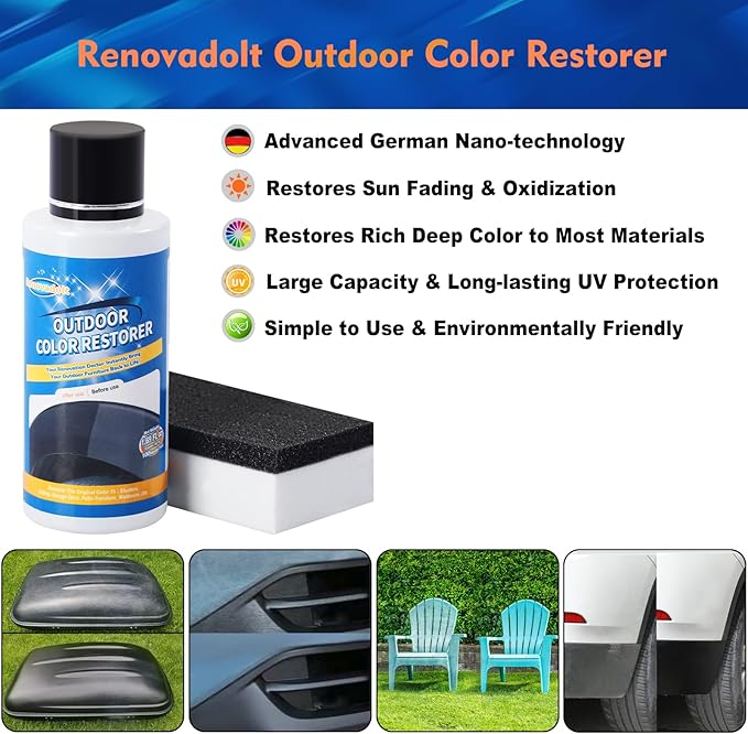Plastic Outdoor Color Restorer for Cars 50ml, Ceramic Coating Trim Restores Faded Sun-Damaged and Oxidized Possessions Plastic, Rubber, Vinyl, Metal Painted Surfaces