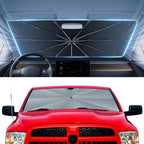 Autorder Windshield Sun Shade Umbrella for 2011-2018 Dodge RAM 1500 Accessories,Upgraded Ice Crystal Material,Easy Setup Umbrella Sunshade for Car Windshield,100% Sun Blocking