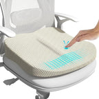 Wedge Car Seat Cushions for Driving, Adult Booster Seat Cushion for Car Truck Driver, Memory Foam Butt Cushion for Office Chair Wheelchair Home, Mesh Beige