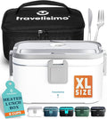 TRAVELISIMO Extra-Large Electric Lunch Box For Adults Holds up to 8 Cups - 100W Heated Lunch Box For Men 1.8L, Portable Food Warmer for Travel & Work, Loncheras Electricas Para Calentar Almuerzo