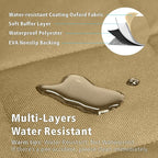F-color SUV Cargo Liner for Dogs, Water Resistant Pet Cargo Cover Dog Seat Cover Mat for SUVs Sedans Vans with Bumper Flap Protector, Non-Slip, Large Size Universal Fit, Khaki