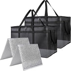 2PK Insulated Food Delivery Bag with Reinforced Hard Bottom - XXXL Thermal Catering Tote for Hot Pizza, Cold Drinks & Meal Boxes - Ideal for Delivery Staff, Restaurants, and Outdoor Events