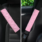 JUSTTOP 2-Pack Universal Car Shoulder Strap Pads Cover for A More Comfortable Driving, Shoulder Strap Covers Harness Pad for Car Interior Accessories(Cherry Blossom Pink)