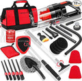 Viewsun 17PCS Car Cleaning Kit, Red Car Interior Detailing Kit with High Power Handheld Vacuum, Detailing Brush Set, Windshield Cleaner, Cleaning Gel, Complete Auto Accessories for Women Girls Gift