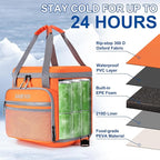 Soft Cooler Bag with Two Ice Packs,Collapsible Cooler for Travel with Adjustable Shoulder Strap,Large Capacity Leakproof Insulated Soft Sided Cooler Bag for Camping, Hiking, Picnic
