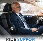 Samsonite Memory Foam Lumbar Support Pillow, Ergonomic Back Cushion for Office Chair, Gaming Chair, Automotive Full Back Support, Home Essentials for Sitting Comfort and Posture Relief, Black