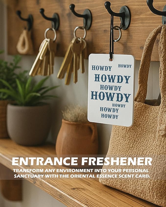Navy Blue Western Cologne Car Air Freshener 4 Pcs, Retro Cowboy Riding Horse Cactus Hanging Air Freshener for Cars Bathroom Dorm Books Decor, Western Accessories Gifts for Women Men