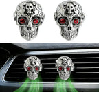 Gothic Skull Car Air Freshener Vent Clips with 2 Pads, Halloween Scented Car Accessories for Men Women, Automotive Interior Decor and Cool Car Fresheners for Men， Spooky Gift Idea-A2