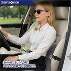 Samsonite Ergonomic Lumbar Support Pillow for Office Chair and Car Seat - Memory Foam Back Support Lumbar Pillow Premium Cushion Chair Support for Lower Back Pain Relief and Versatile Use (Slate Grey)