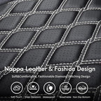 Huidasource Tacoma Front Car Seat Covers, Leather Seat Cushion Cover Fit for 3rd Gen Toyota Tacoma 2016-2023 Double&Crew Cab SR,SR5, Limited,TRD Pro, TRD Sport, TRD Off-Road(Front Pair/Black&White)
