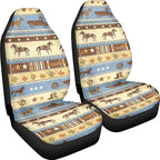 Car Seat Covers 2 Pcs Front Seats Only Interior Covers Fashion Auto Interior for Car Sedan Auto Truck SUV Easy to Install（Aztec Cowboy Print 83）