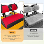 Golf Cart Front and Rear Seat Covers Sets for EZGO TXT RXV & Club Car DS 2000 and UP Standard Seat Cushion, Replacement Cooling Breathable Washable No Stapler Needed (Red& Black)
