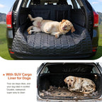 SUV Cargo Liner for Dogs, Waterproof Pet Cargo Cover with Bumper Flap Protector, Scrachproof Non-Slip Dog Seat Mat for SUVs, Large Size Cargo Liner Universal Fit Black
