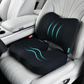 FLORICH Car Seat Cushion and Back Support for Office Chair Memory Foam Chair Cushions Pressure Relief Seat Pads with Gel Massage Point Lumbar Support (Black)