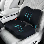 FLORICH Car Seat Cushion and Back Support for Office Chair Memory Foam Chair Cushions Pressure Relief Seat Pads with Gel Massage Point Lumbar Support (Black)