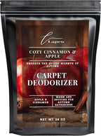 Lapew Cozy Cinnamon & Apple Carpet Deodorizer Powder - Pet Safe Freshener for Vacuuming | Scented Odor Eliminator for Home | 36 oz