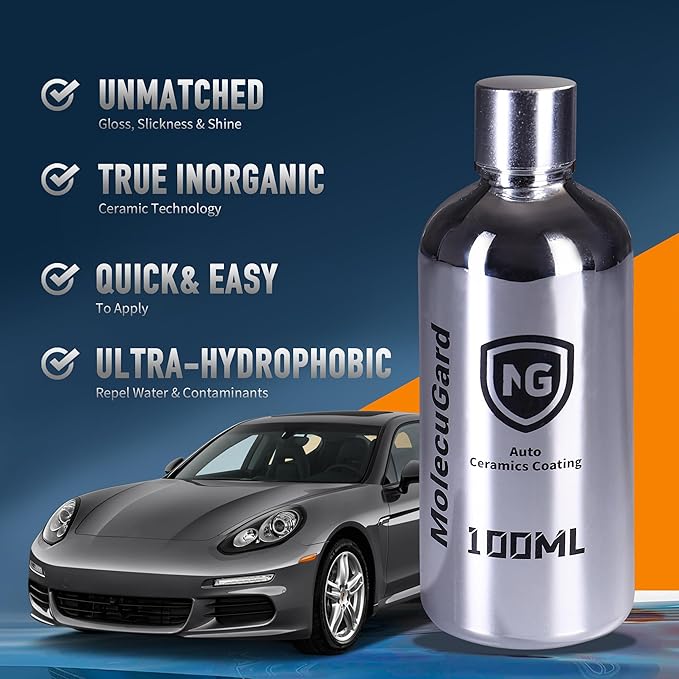 Auto Ceramics Coating Light Ceramic Coating for Cars, Protect Car Paintwork, High Shine, Easy to Apply, 100ml,car cleaner(Sufficient for 3 Small-Med Car)-Durability of over 1 year