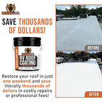BEEST RV Roof Coating White, 3.5 Gallon Covers up to 175 sqft (2 Coat), Solar Reflective & Waterproof Sealant| Elastomeric Leak Repair Coating, Liquid Rubber RV Roof Sealant for Trailer, Camper & More