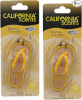 California Scents Scented Sandal Hanging Car Air Freshener - Odor Eliminator for Strong Odor - Flip Flop Car Fresheners (Tropical Colada, 2 Packs)