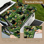Green Golf Cart Seat Covers, Black Cat Flower Golf Cart Seat Towel Blanket for Club Car, Golf Cart Accessories, Keep Seat Comfortable and Cool for 2-Seat Golfs Carts, Gifts for Christmas Thanksgiving